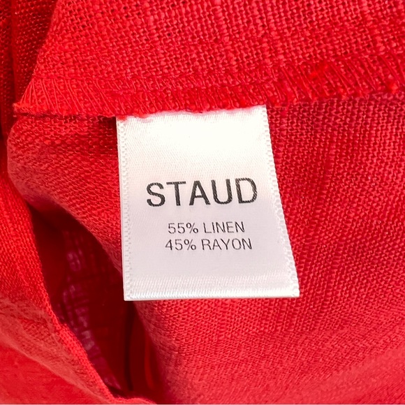 Staud Red Mini Button front Dress - Picture 9 of 12